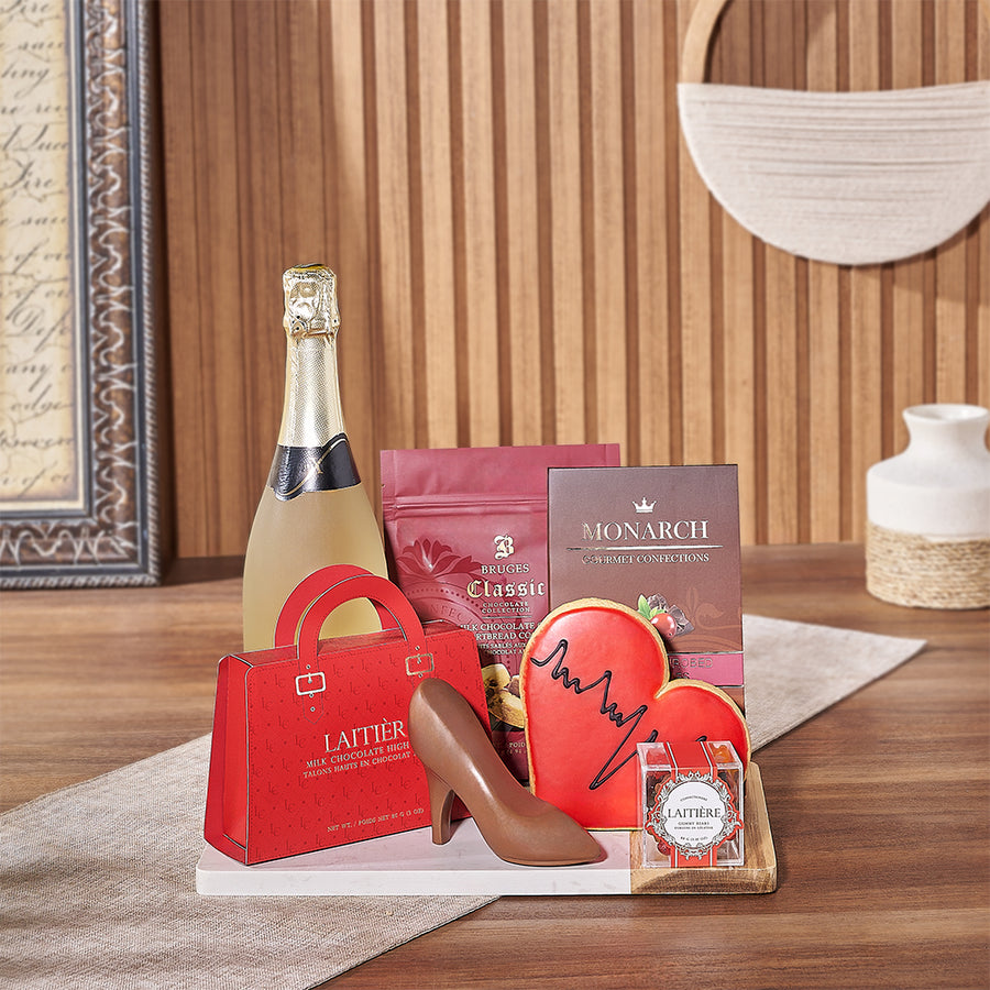 Bubbly & Sweet Valentine's Gift Basket, treat your better half to a delicious treat - Philadelphia Delivery