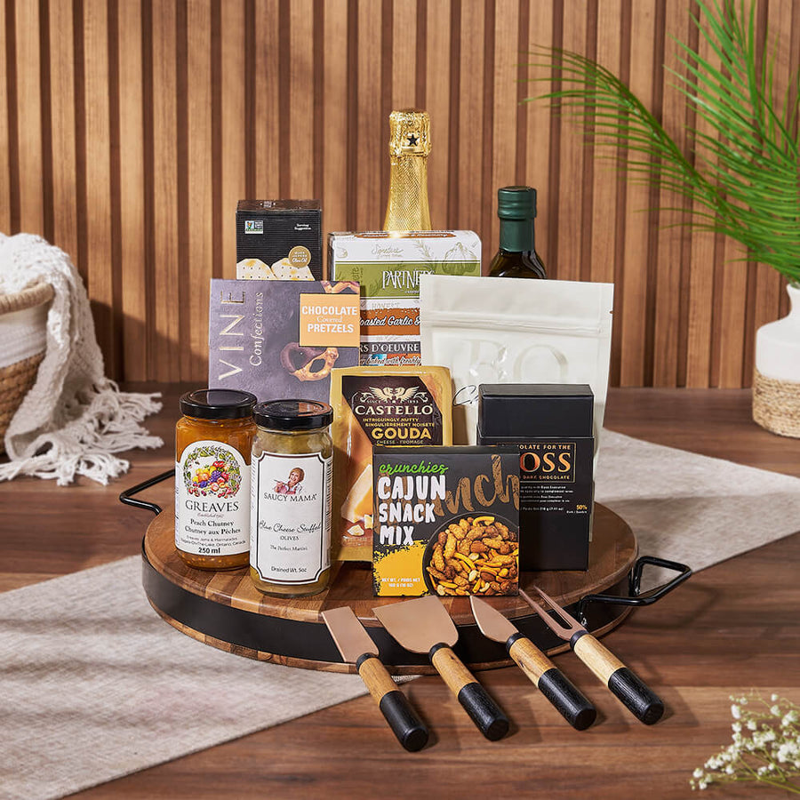 Champagne & Cheese Platter Gift Set from Philadelphia Baskets - Champagne Gift Basket - Philadelphia Delivery.