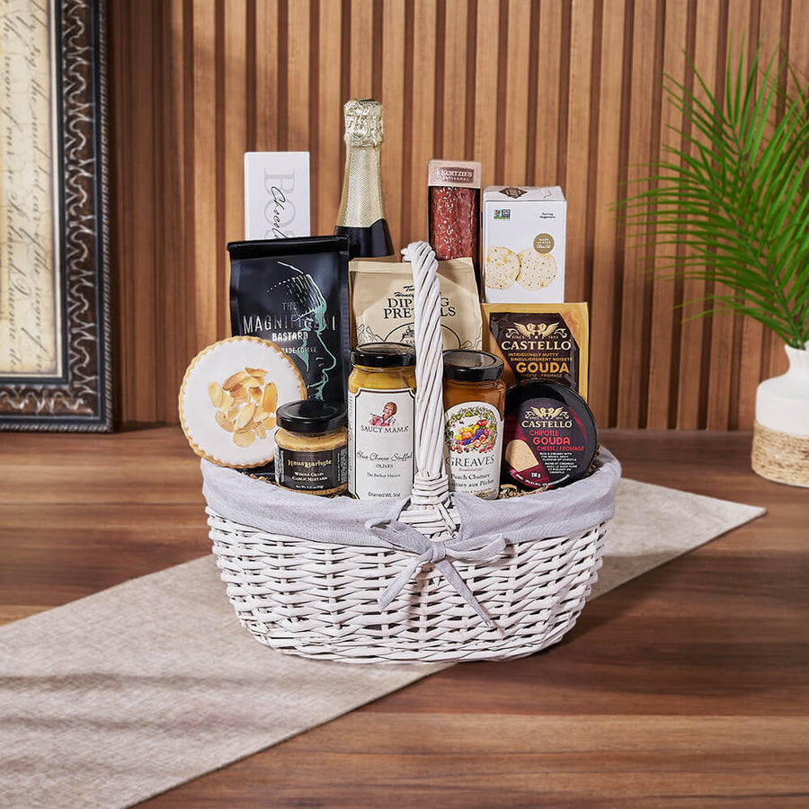 Cheese, Chutney & Champagne Gift Set from Philadelphia Baskets - Champagne Gift Basket - Philadelphia Delivery