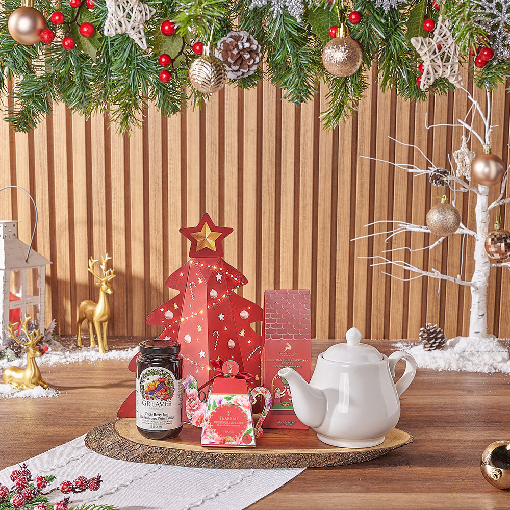 Christmas Holiday Tea and Sweets Box – how the gift is presented