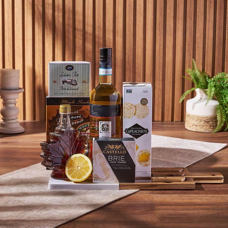 Deluxe Smoked Salmon & Citrus Gift Basket with Wine from Philadelphia Baskets - Wine Gift Set - Philadelphia Delivery