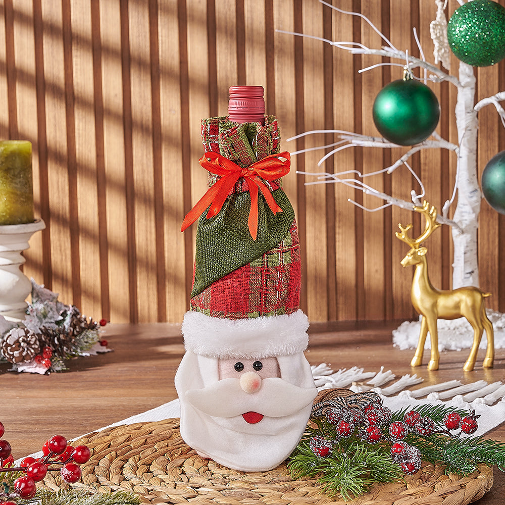 Santa and Hat Wine Gift – how the gift is presented
