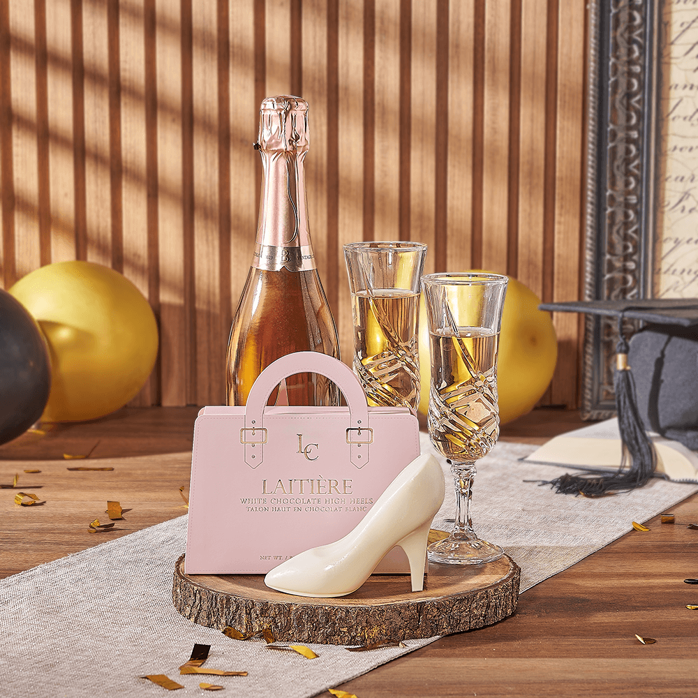 Sparkling Wine and Flutes Graduation – how the gift is presented