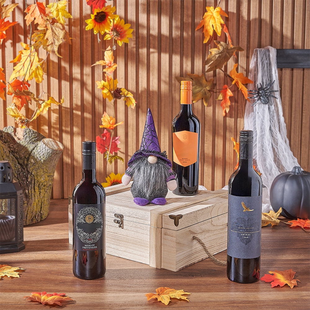 Halloween Wine and Wizard Set – how the gift is presented