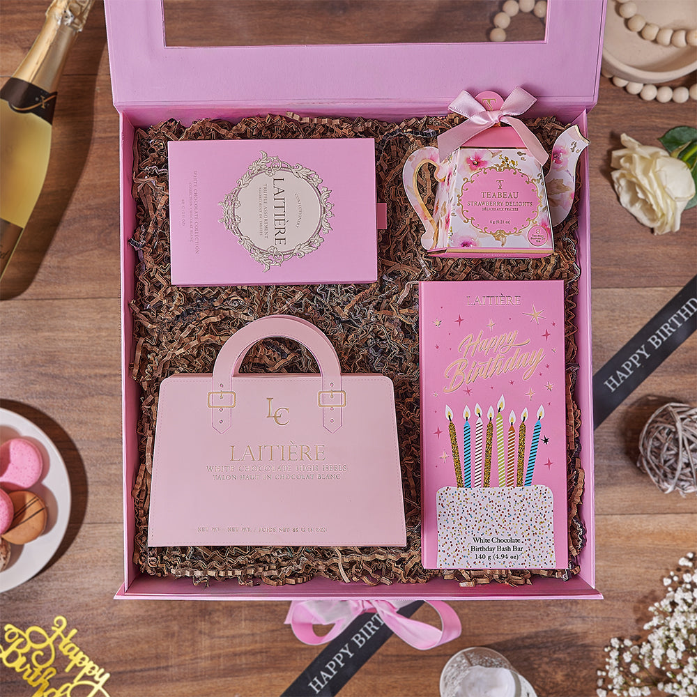 Birthday Strawberry Tea Gift Box – how the gift is presented