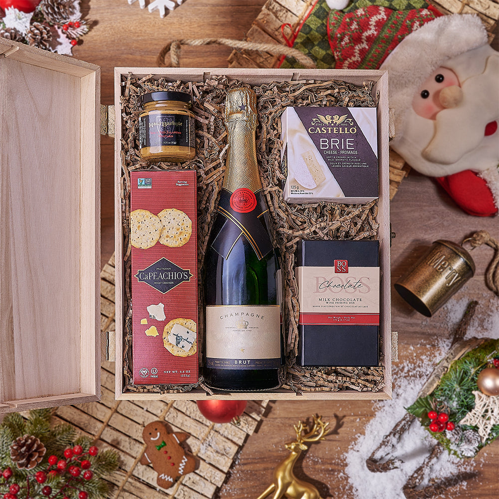 Christmas Wine Gift with Sparkling – how the gift is presented