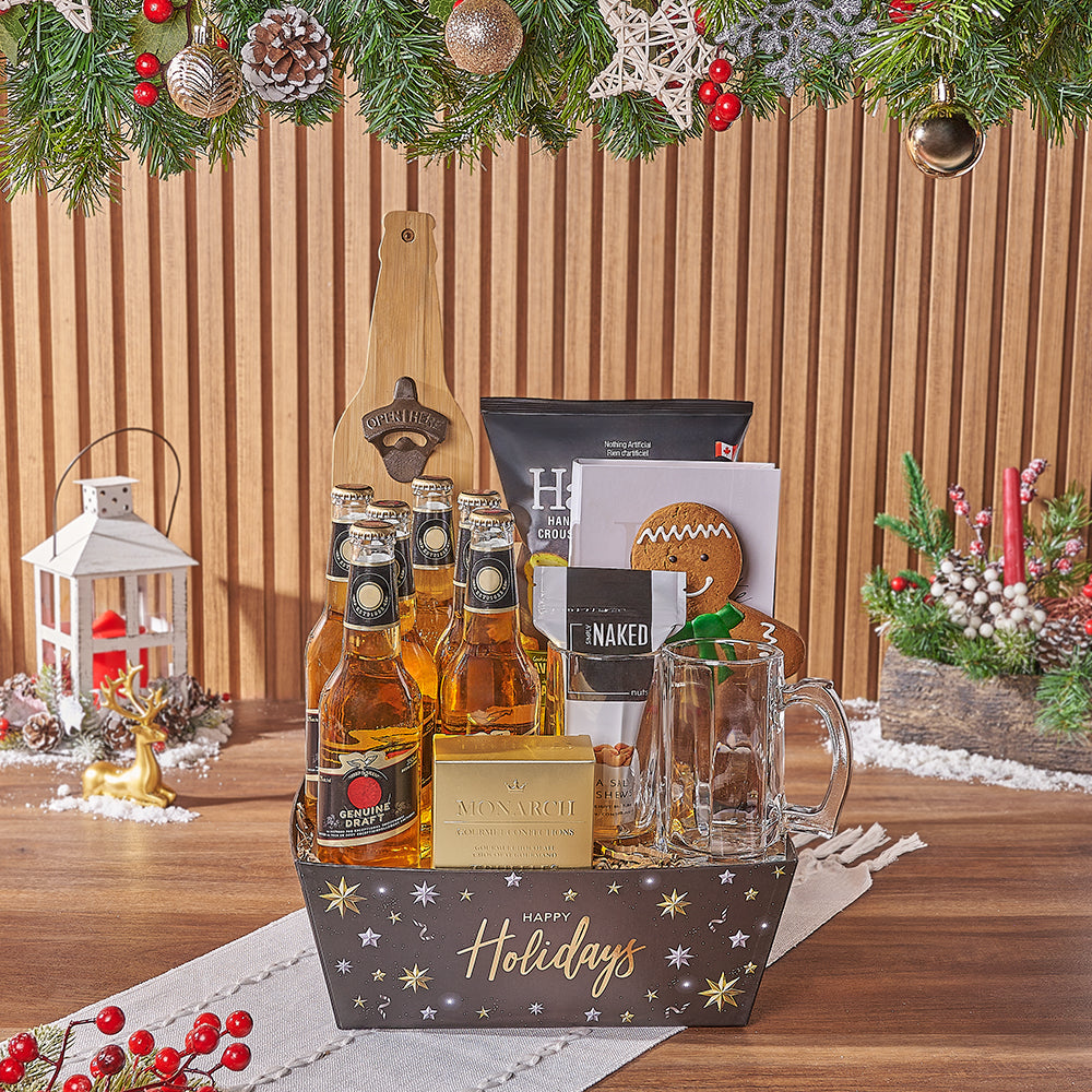 Holiday Beer Snack Tray – how the gift is presented