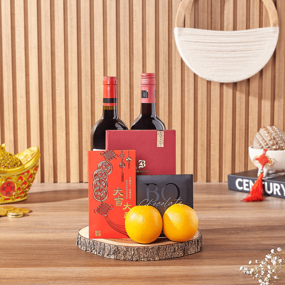 Lunar New Year Wine Gift Set – how the gift is presented
