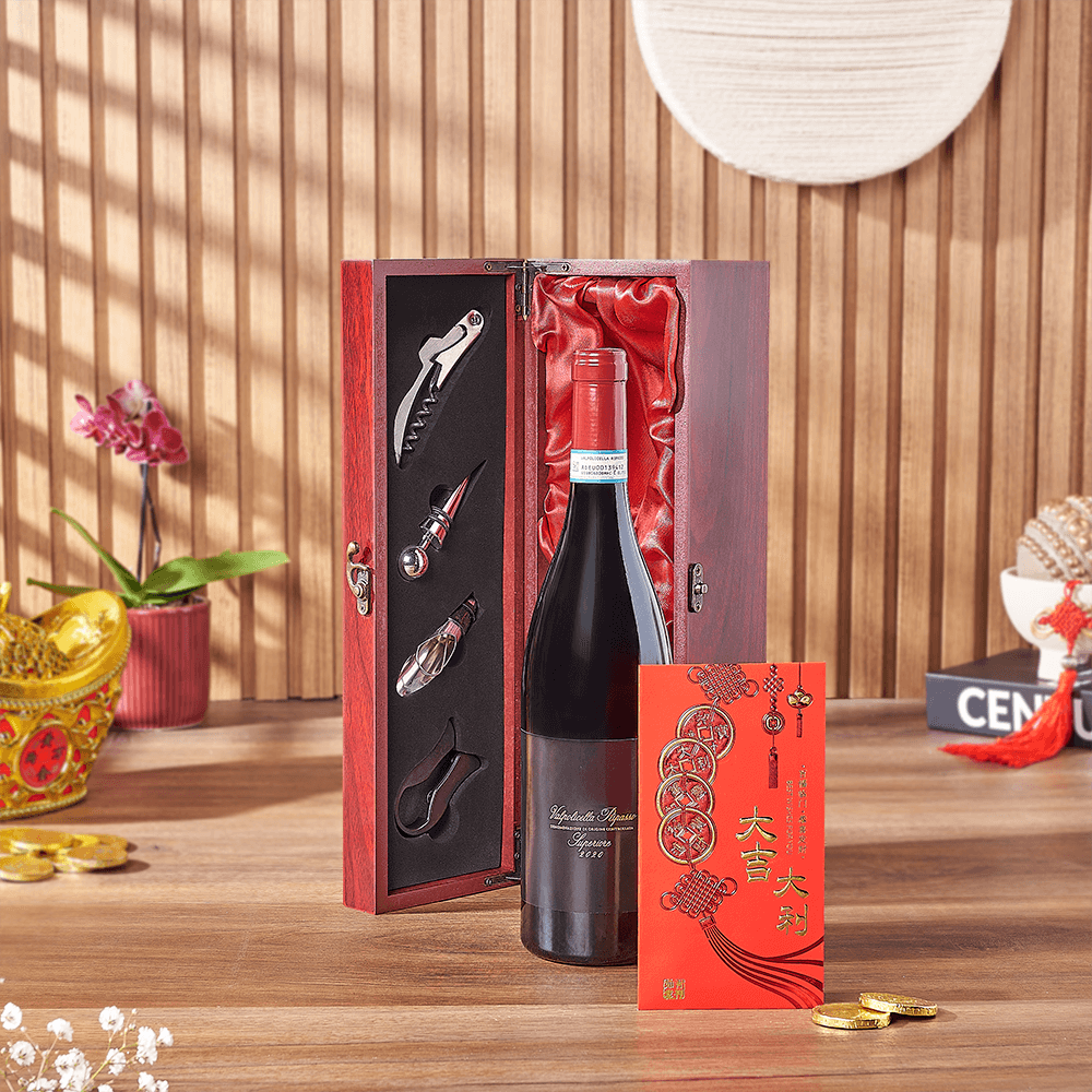 Lunar New Year Wine and Chocolate – how the gift is presented