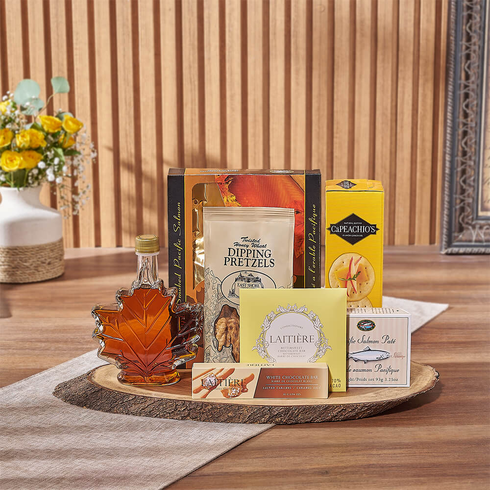Premium Maple Smoked Salmon Gift Basket – how the gift is presented