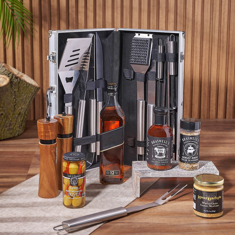 Liquor and Grill Sauce Gift Set – how the gift is presented