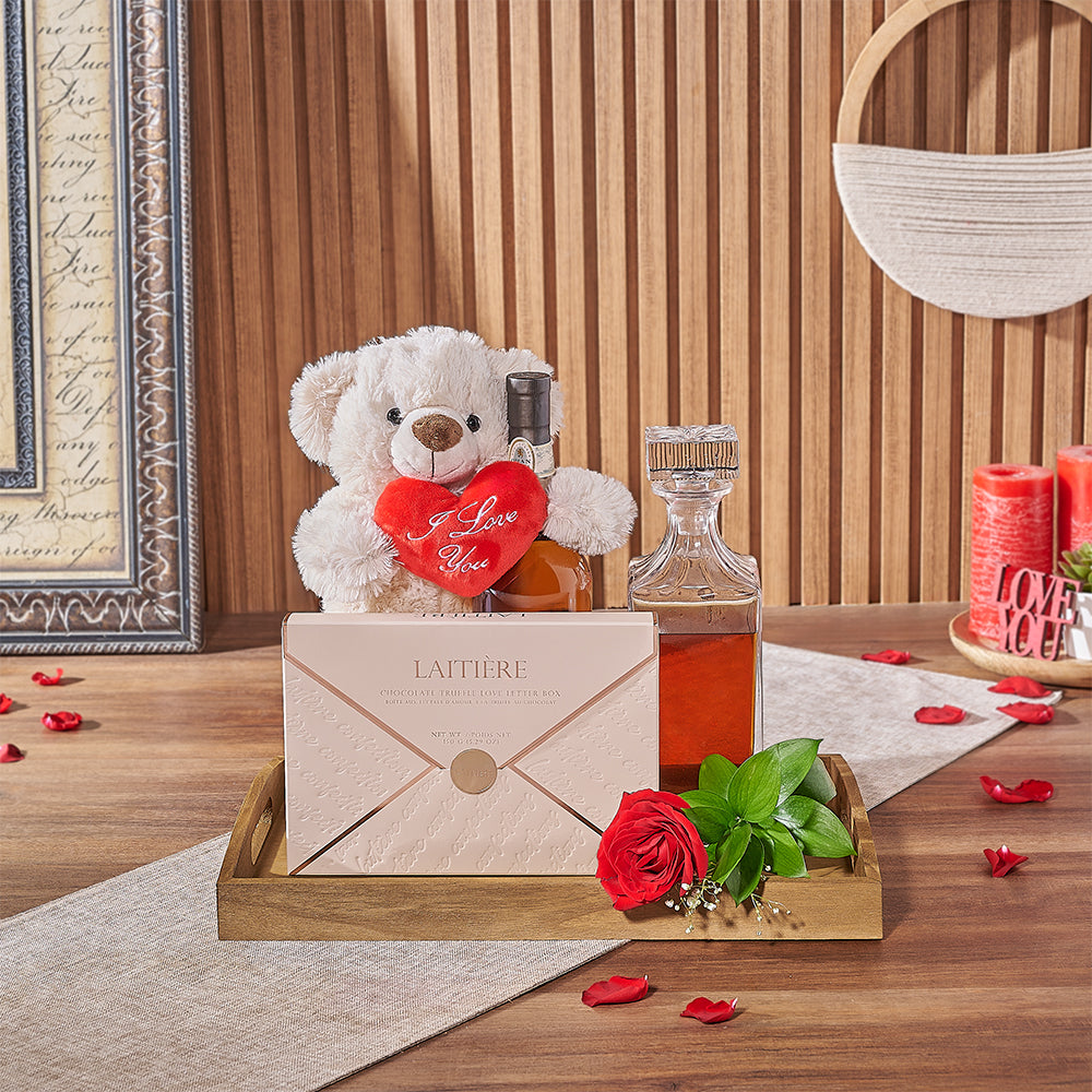 Valentine's Day Whiskey with Truffles – how the gift is presented