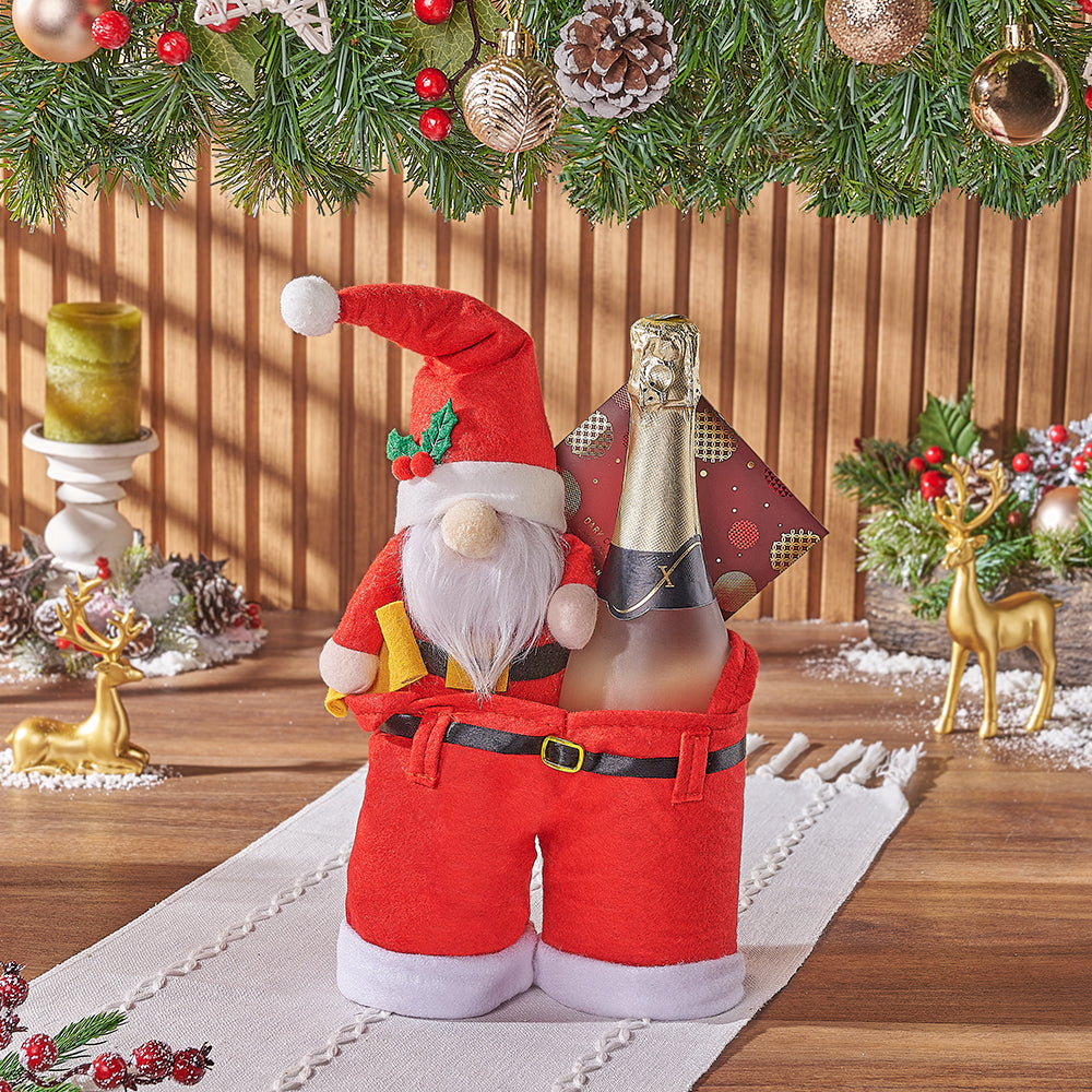 Holiday Sparkling Wine and Chocolate Gift – how the gift is presented
