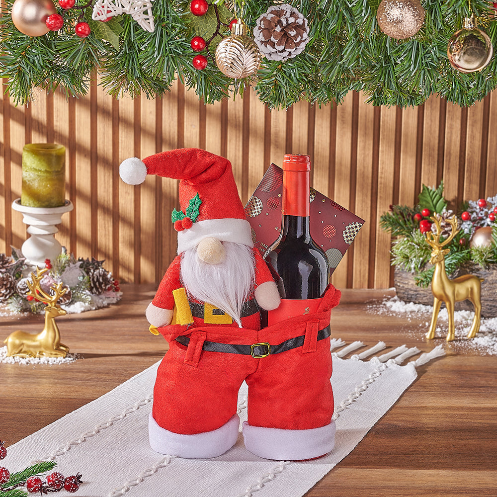 Wine and Dark Chocolate Holiday Gift – how the gift is presented
