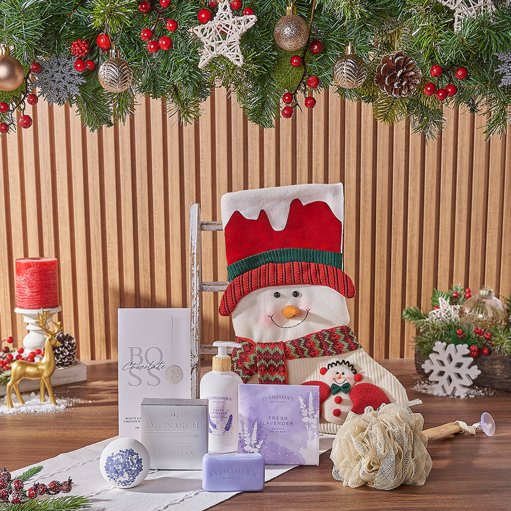 Lavender Bath Stocking Set – how the gift is presented