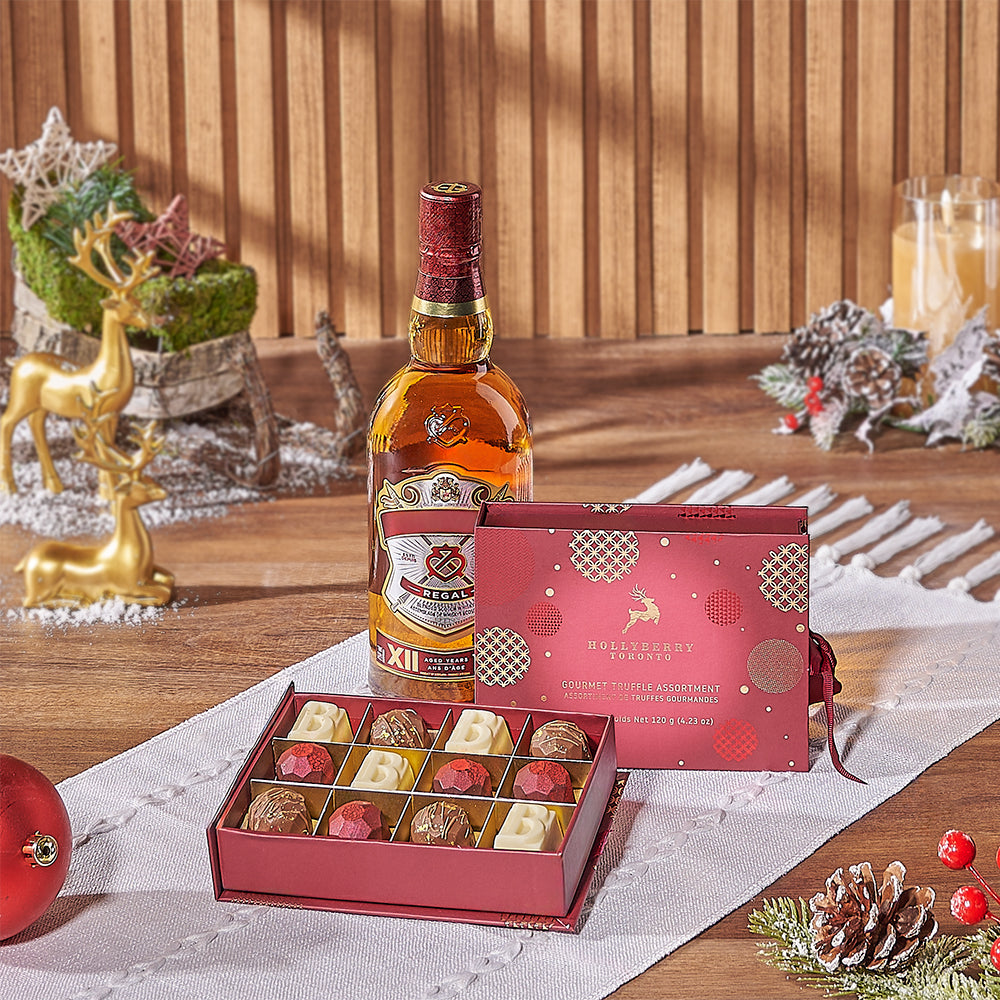 Holiday Liquor Treat Box – how the gift is presented