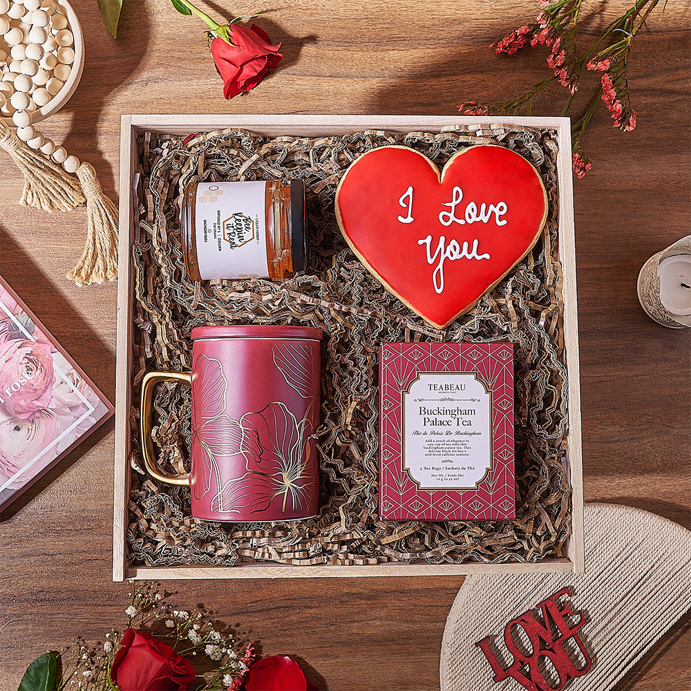 Valentine's Day Tea and Honey Basket – how the gift is presented