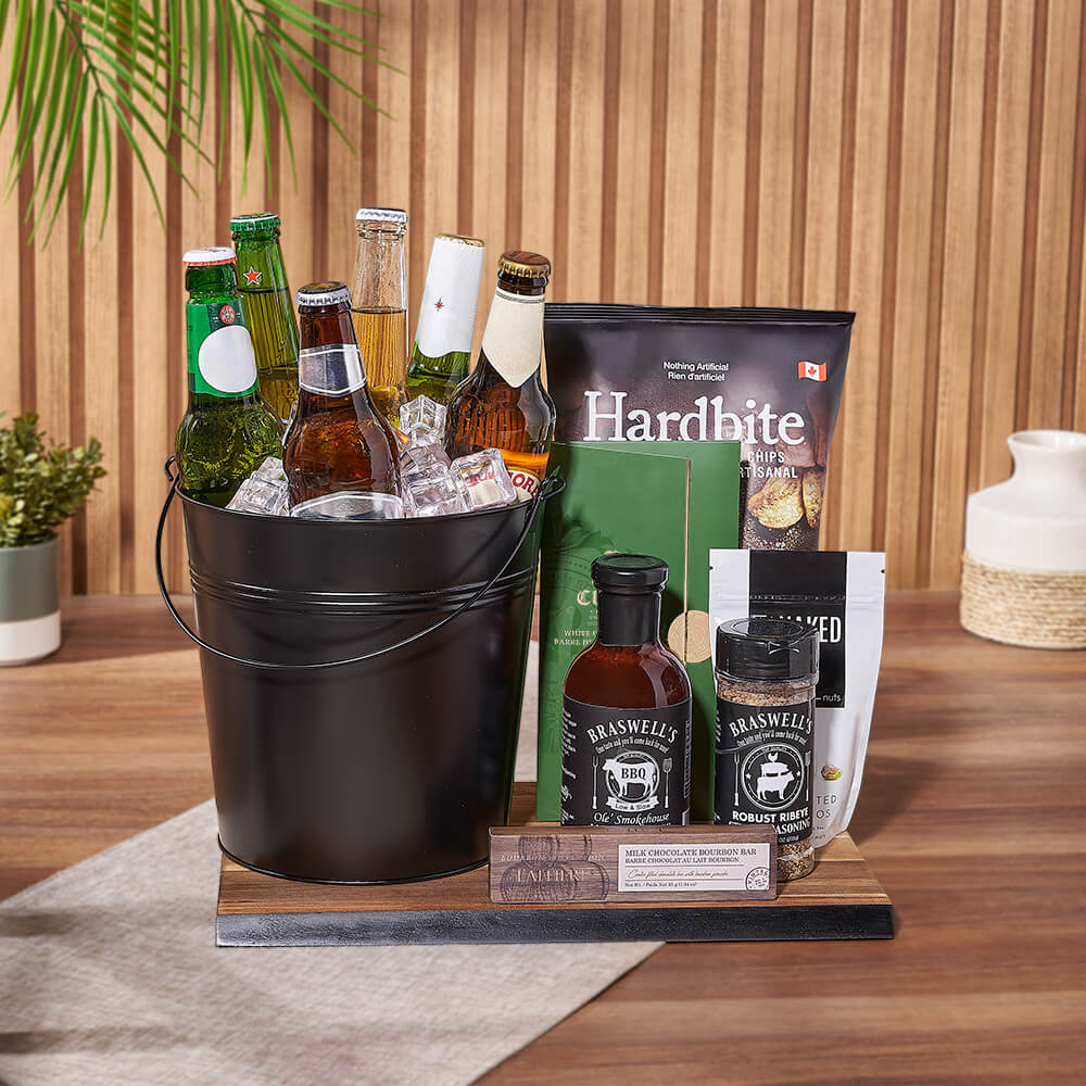 Assorted Beer and White Chocolate Gift – how the gift is presented
