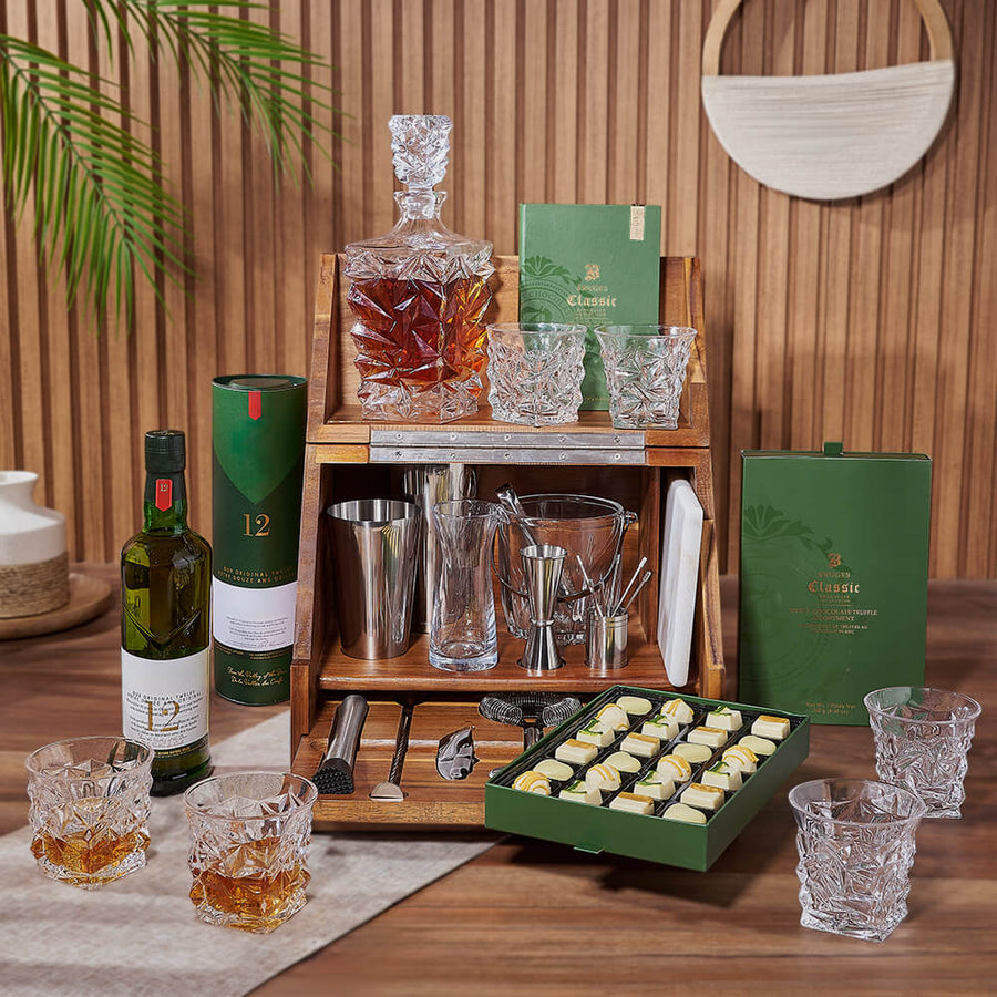 Sweet Table Top Bar Gift Set, liquor gift, liquor, bar set gift, bar set, chocolate gift, chocolate, Philadelphia Delivery