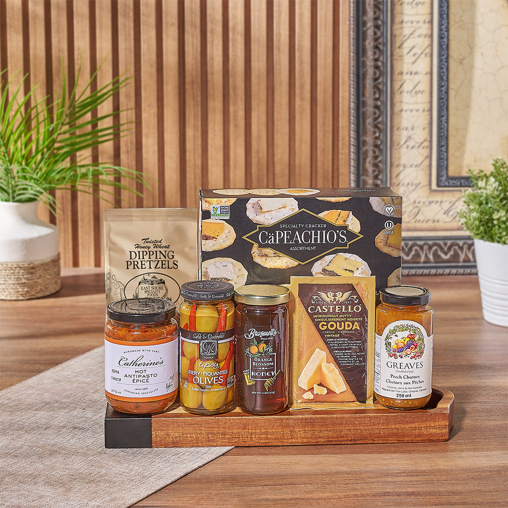 Enjoy our Gourmet Appetizer Gift Set Packed with delicious snacks, the perfect treat for any occasion from Philadelphia basket - Philadelphia delivery