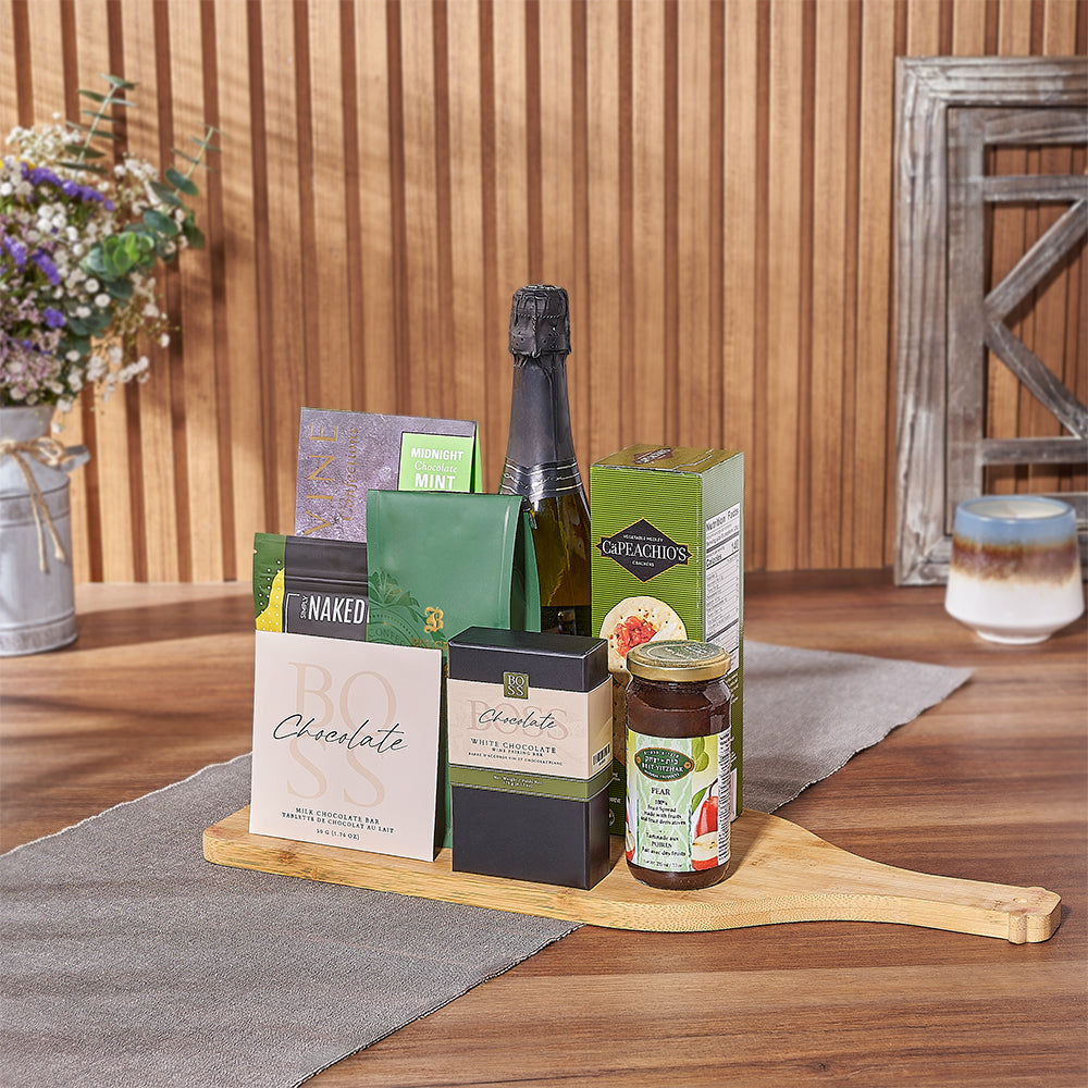 Kosher Champagne &amp; Snacks Gift Basket from Philadelphia Baskets - Champagne Gift Set - Philadelphia Delivery