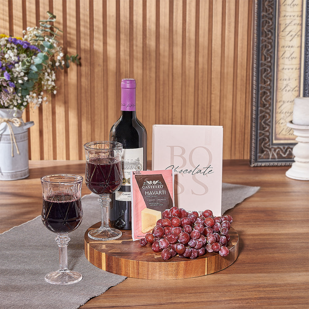Kosher Wine &amp; Cheese Gift Basket is a delicious wine pairing gift that is sure to please the budding sommelier in your life - Philadelphia Delivery