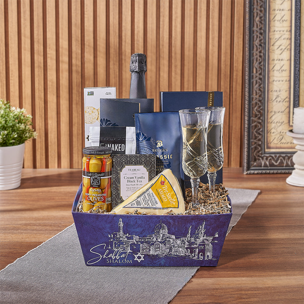 Kosher Champagne &amp; Cheese Basket from Philadelphia Baskets - Champagne Gift Set - Philadelphia Delivery