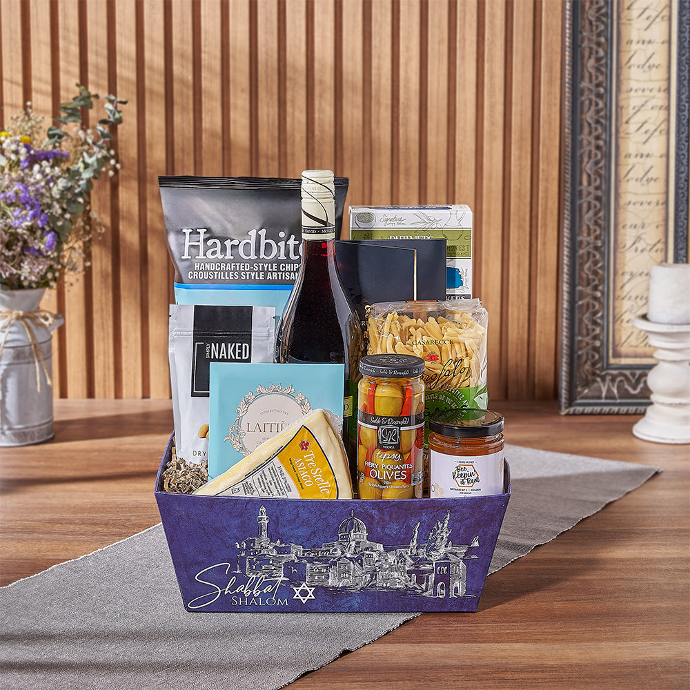 Hanukkah Wine Gift Basket Kosher – how the gift is presented