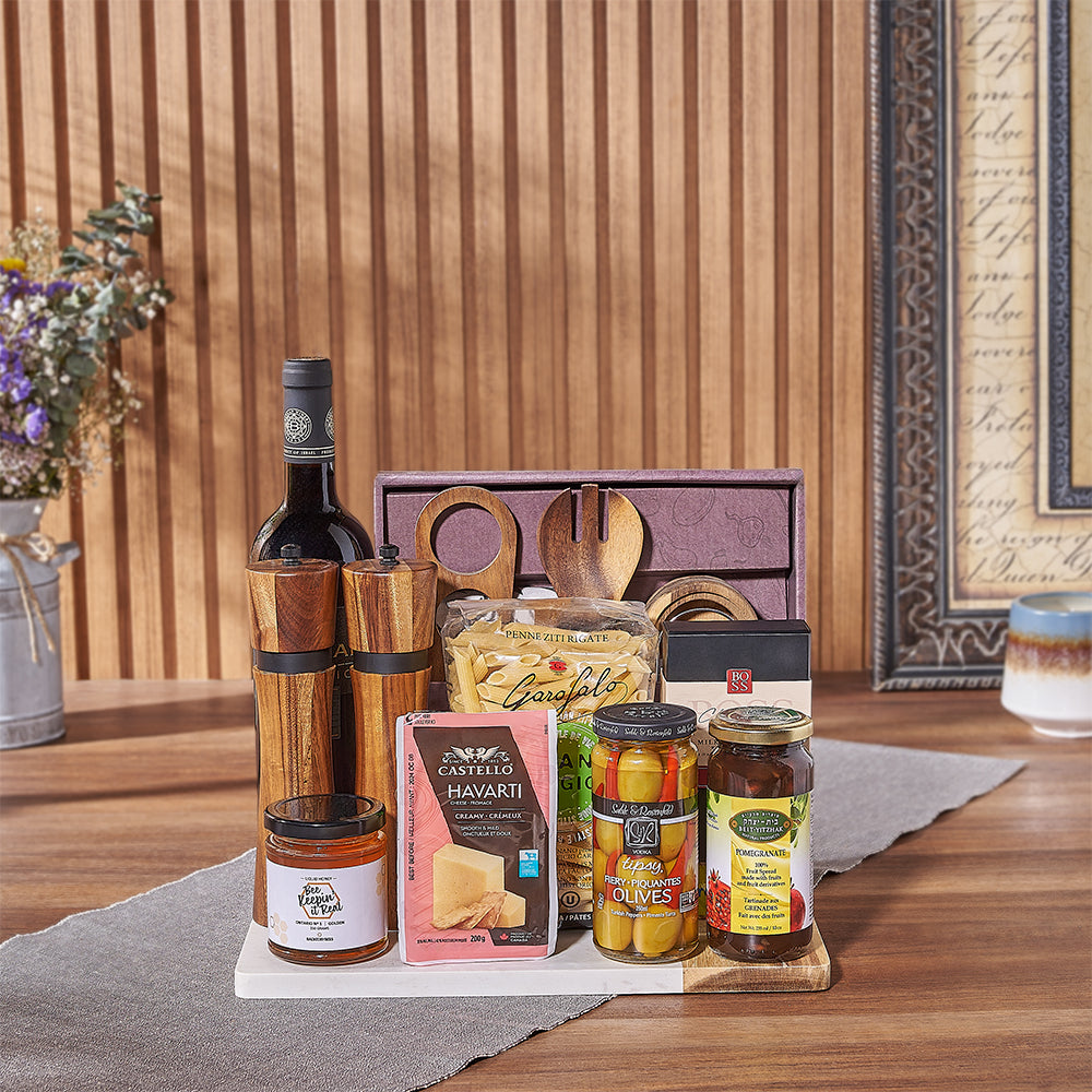 The Hanukkah Kosher Wine & Pasta Basket from Philadelphia Baskets - Philadelphia Delivery 