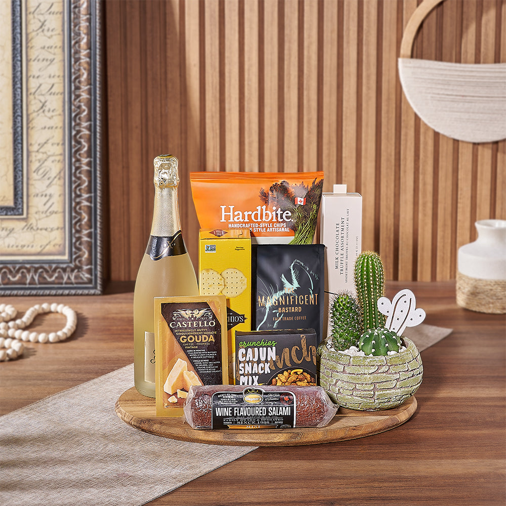 Sparkling Wine and Carrot Chips Gift – how the gift is presented