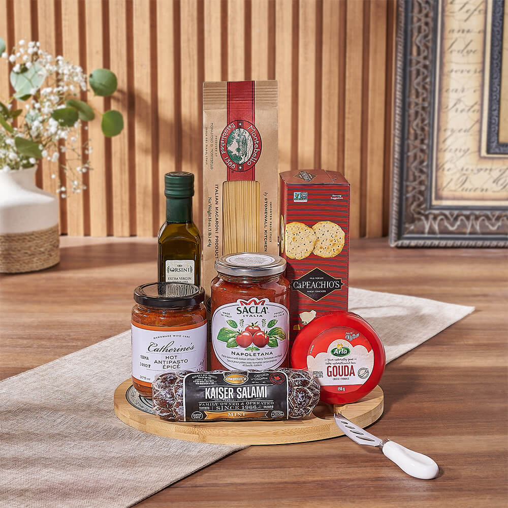 Vegetarian Snack Gift Basket – how the gift is presented