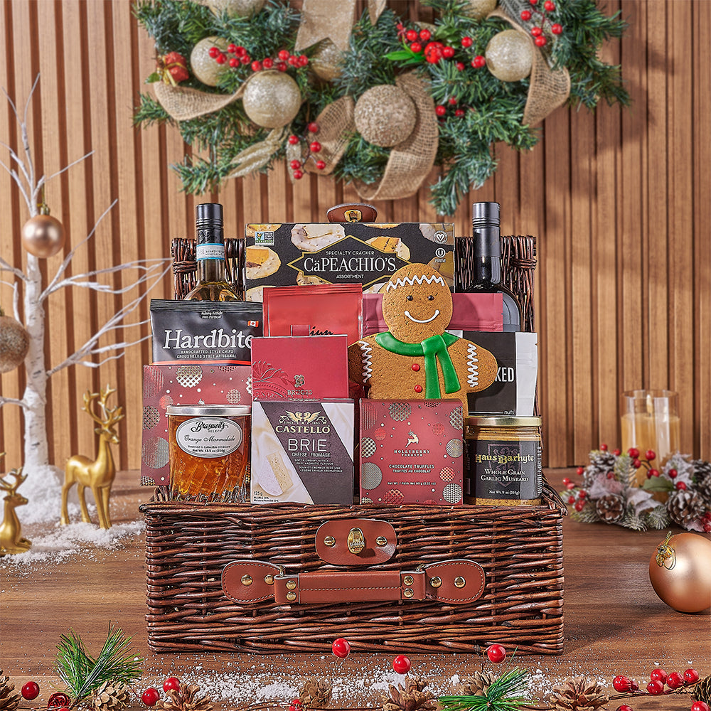 Ample Holiday Wine &amp; Treats Basket, christmas gift, christmas, wine gift, wine, holiday gift, holiday, Philadelphia delivery
