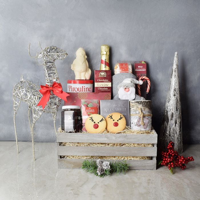 Birch & Bubbly Holiday Gift Crate from Philadelphia Baskets - Philadelphia Delivery