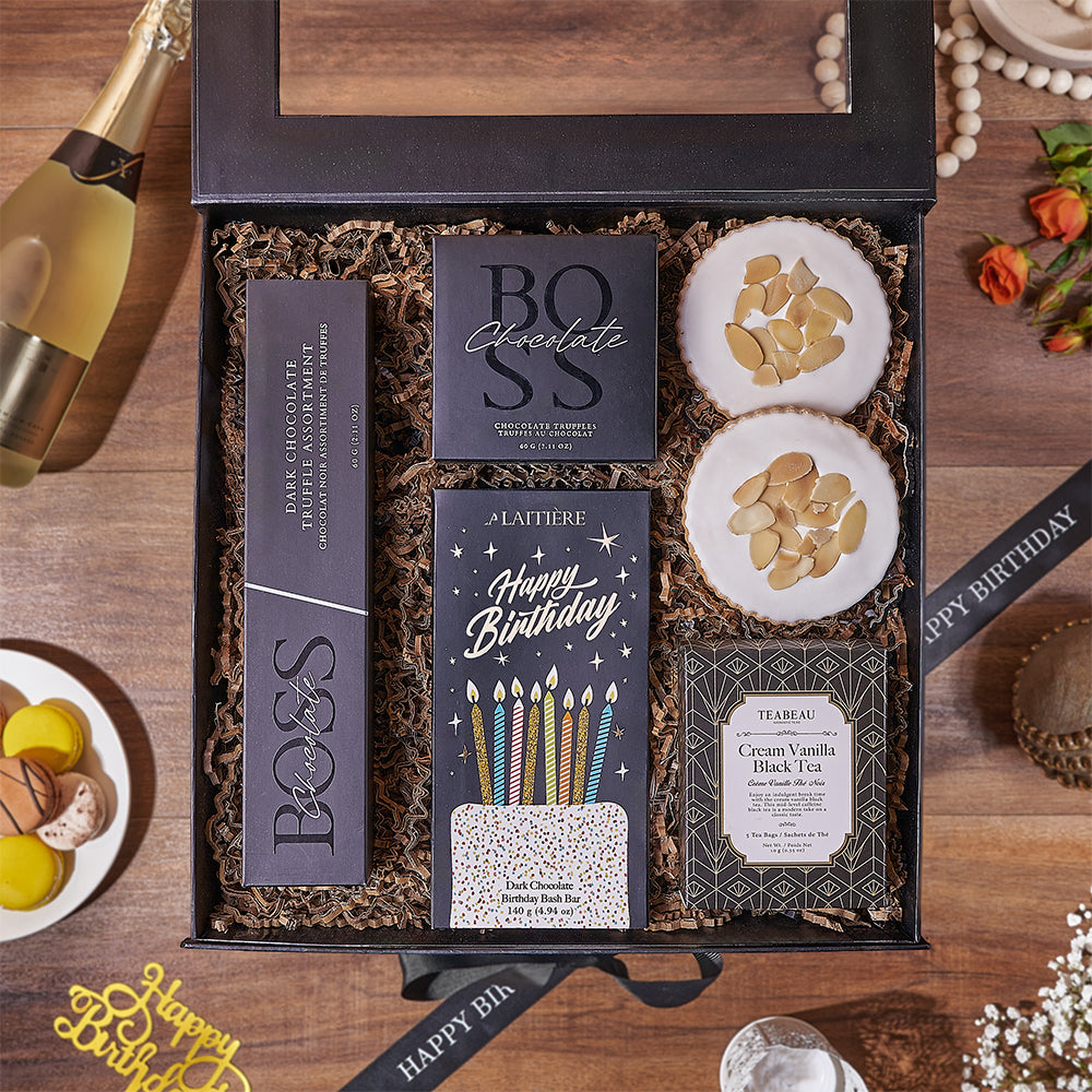 Birthday Chocolate Truffle and Tea Box – how the gift is presented