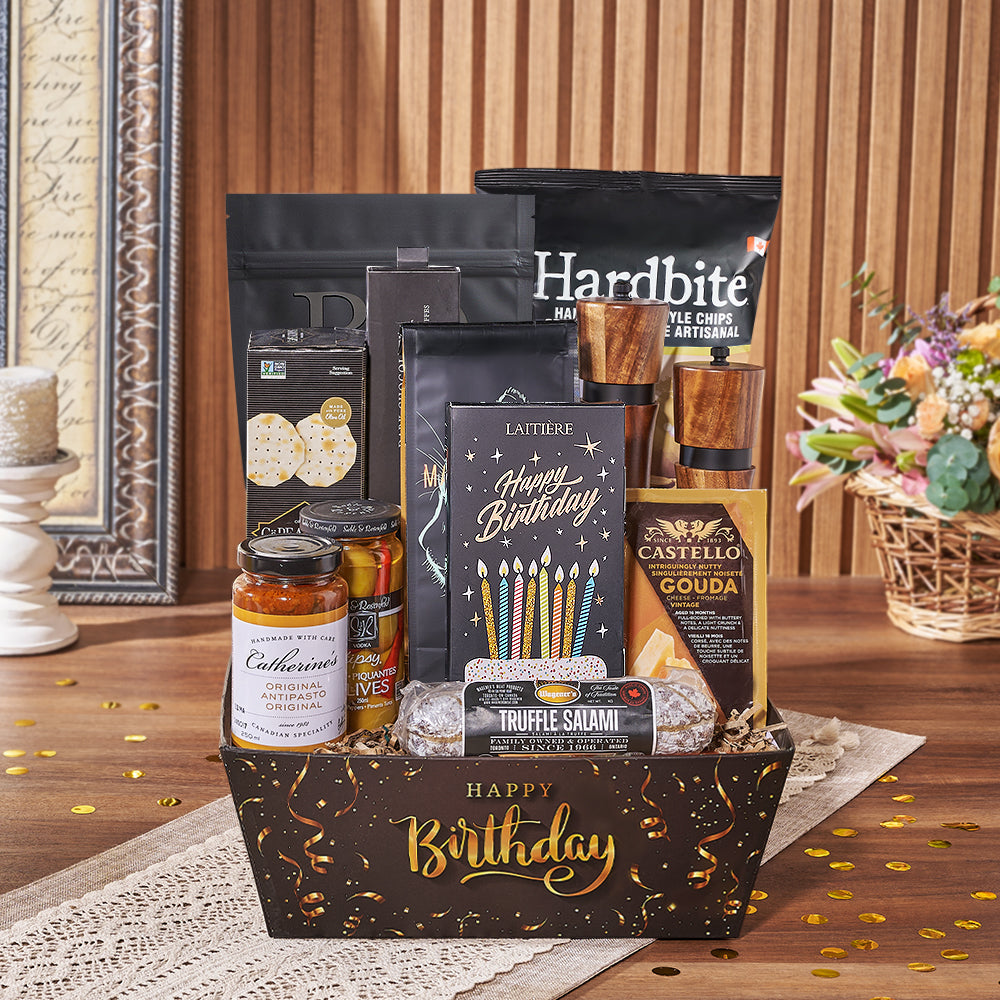 Birthday Artisan Food Tray – how the gift is presented