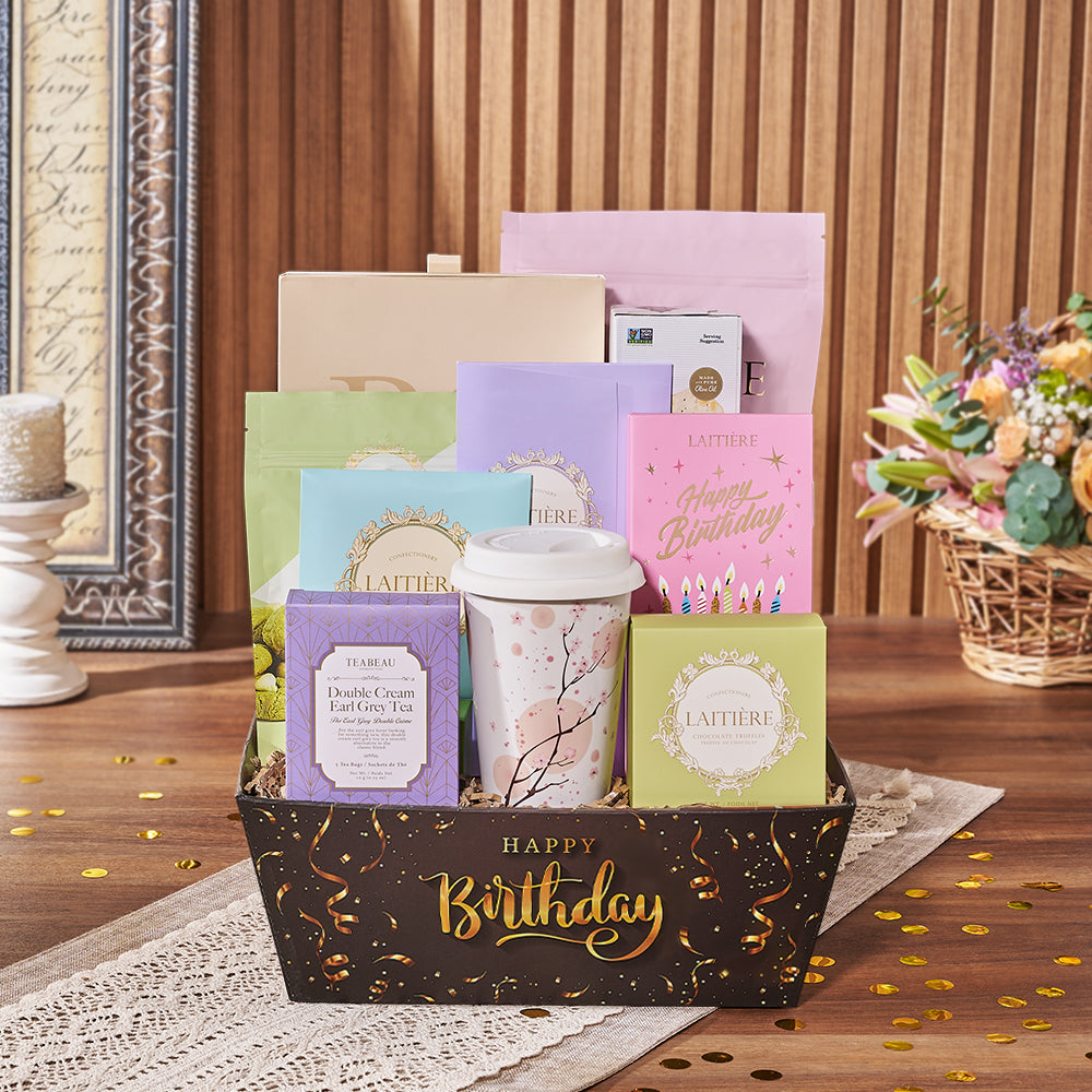 Birthday Tea &amp; Goodies Gift, birthday gift, birthday, tea gift, tea, cookie gift, cookie, chocolate gift, chocolate, Philadelphia delivery