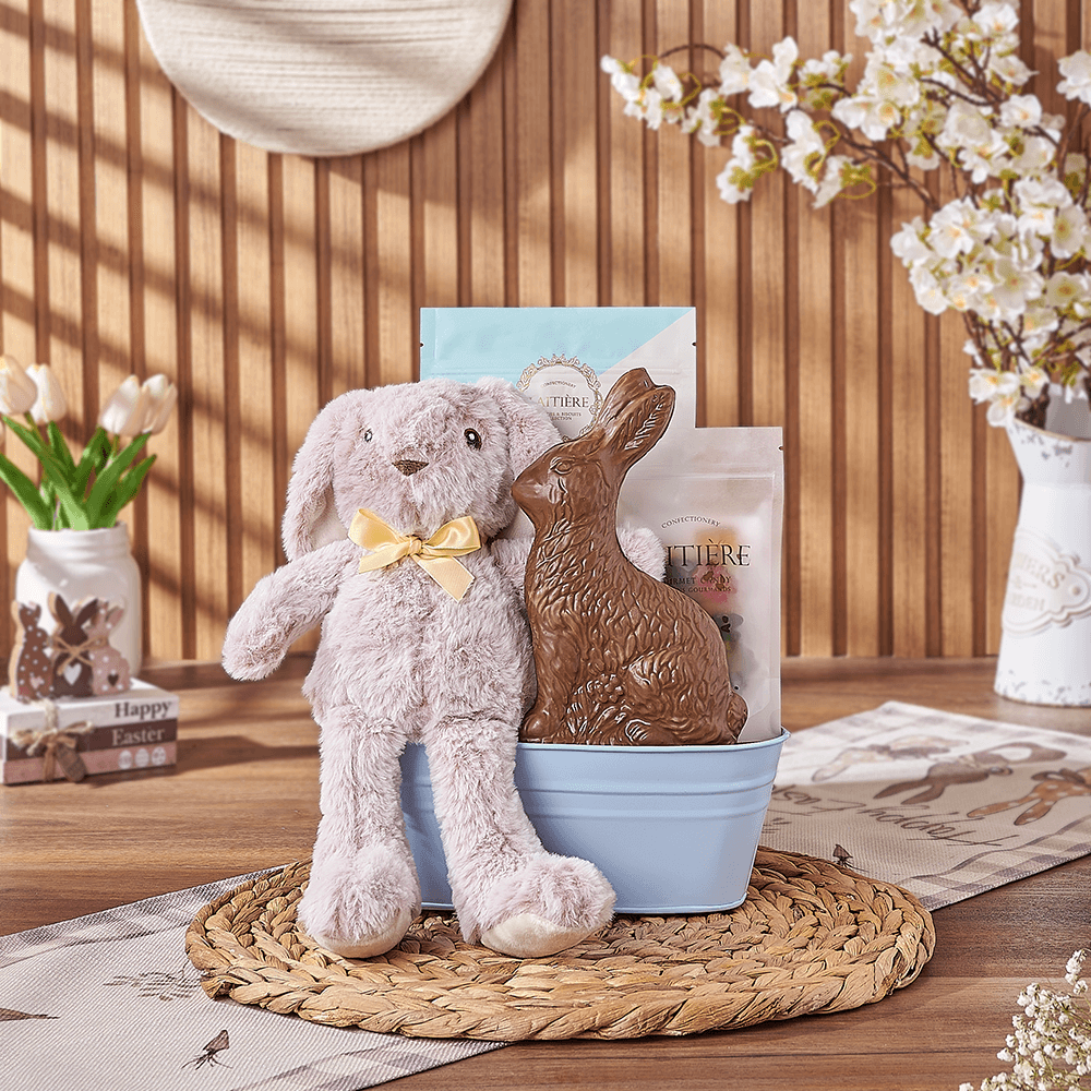 Blue Easter Bunny Gift Basket, chocolate gift, chocolate, easter gift, easter, Philadelphia delivery