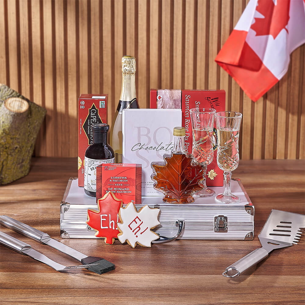 Sparkling Wine with Crackers and Utensils – how the gift is presented