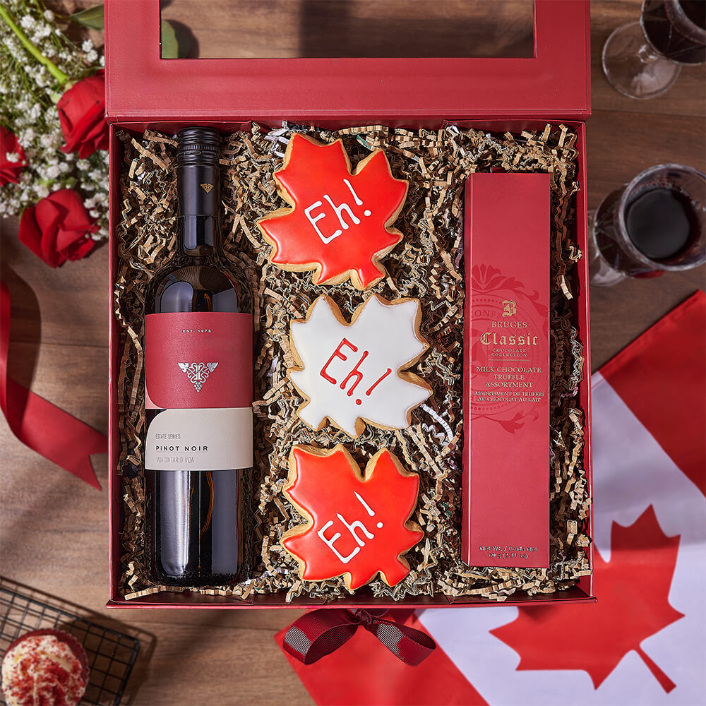 Red Wine Gift with Festive Cookies – how the gift is presented