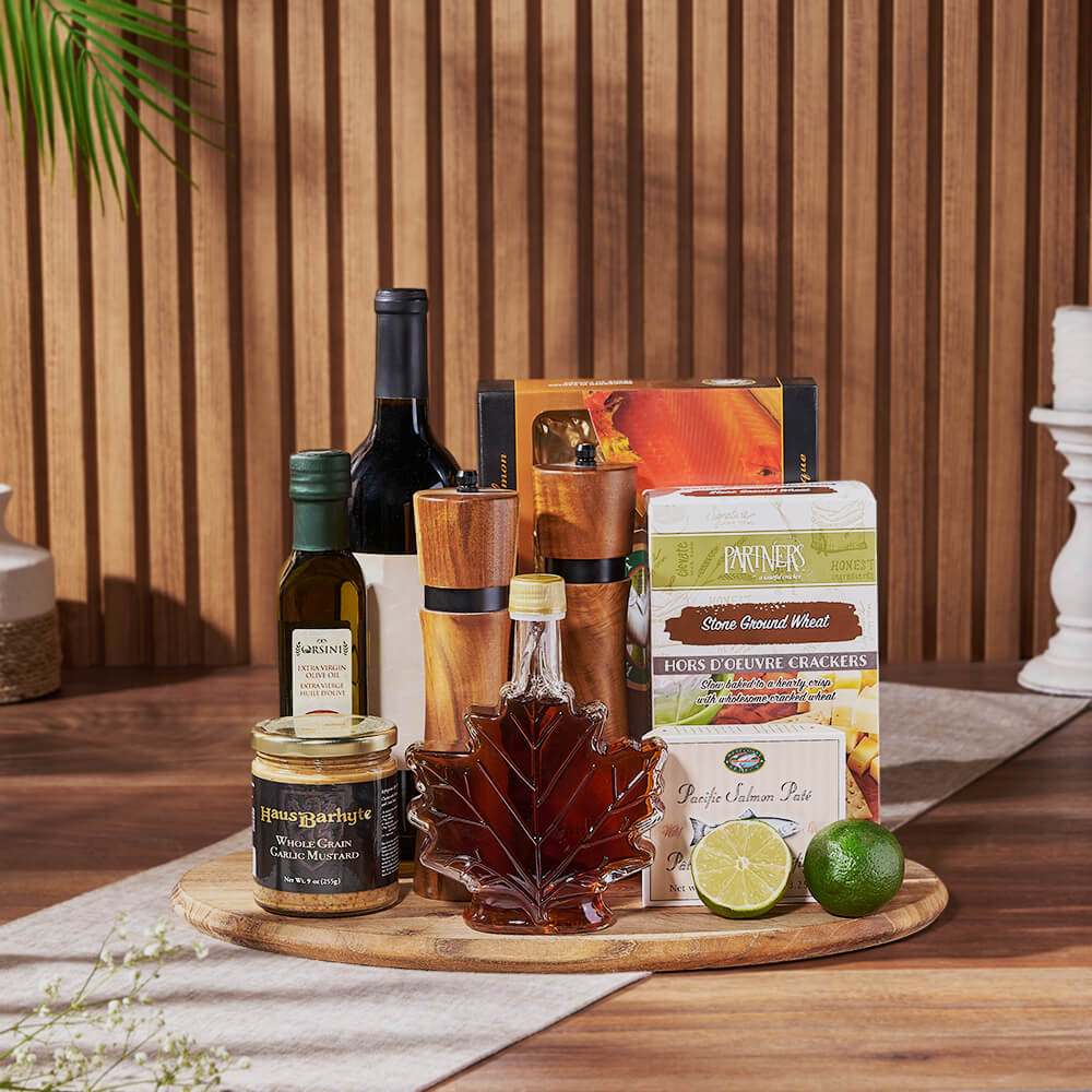 Candied Salmon &amp; Wine Gift Set from Philadelphia Baskets - Wine Gift Basket - Philadelphia Delivery.