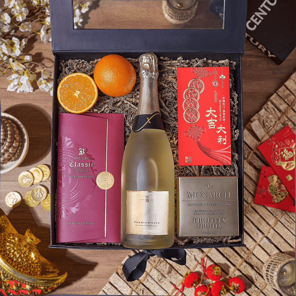 Chinese New Year Sparkling Wine Box – how the gift is presented