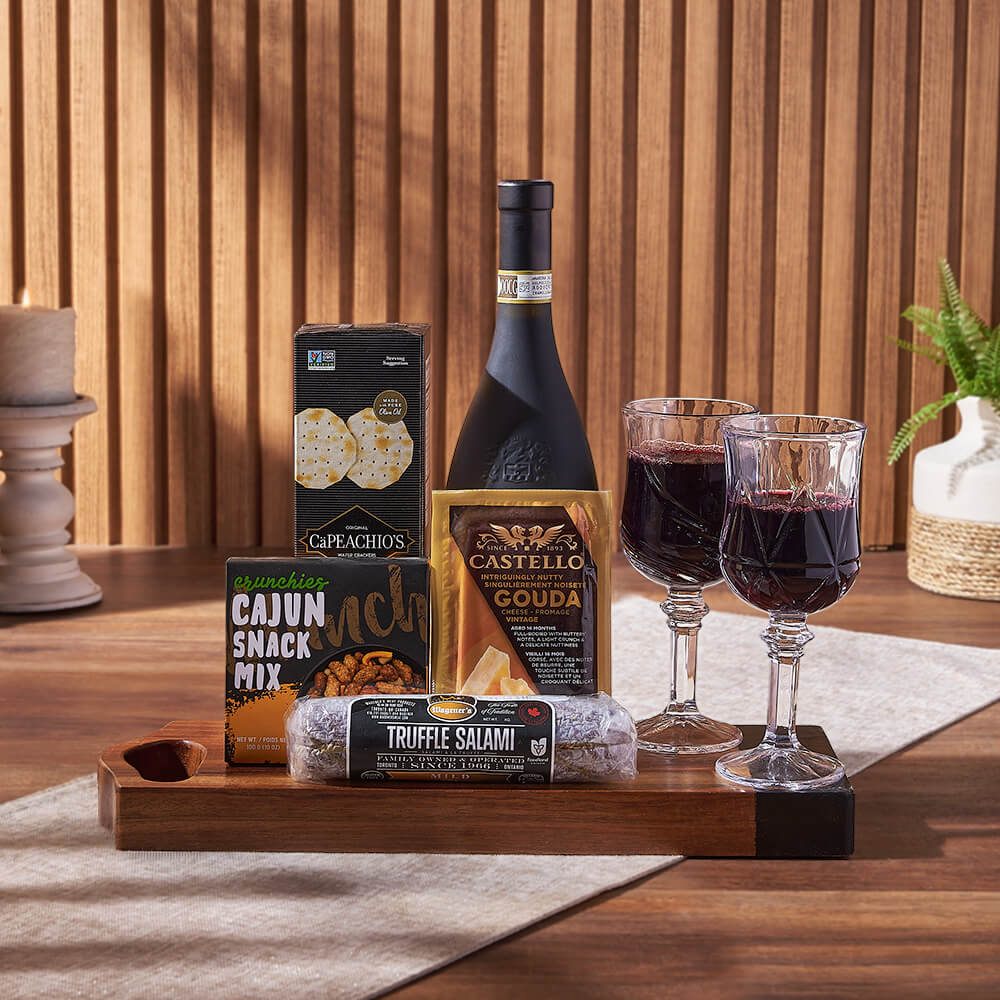 Charcuterie & Wine Gift Basket from Philadelphia Baskets - Wine Gift Set - Philadelphia Delivery.