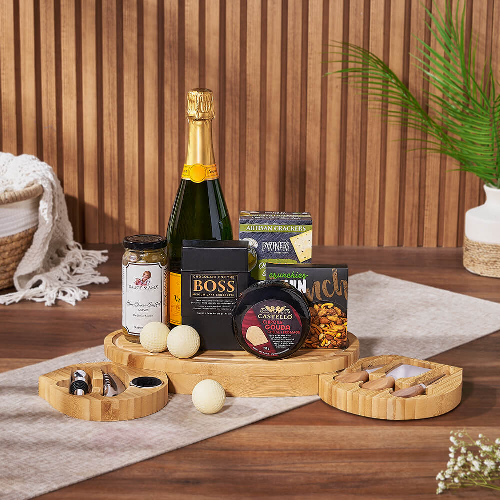 Cheese &amp; Champagne Celebration Gift Set from Philadelphia Baskets - Champagne Gift Basket - Philadelphia Delivery.