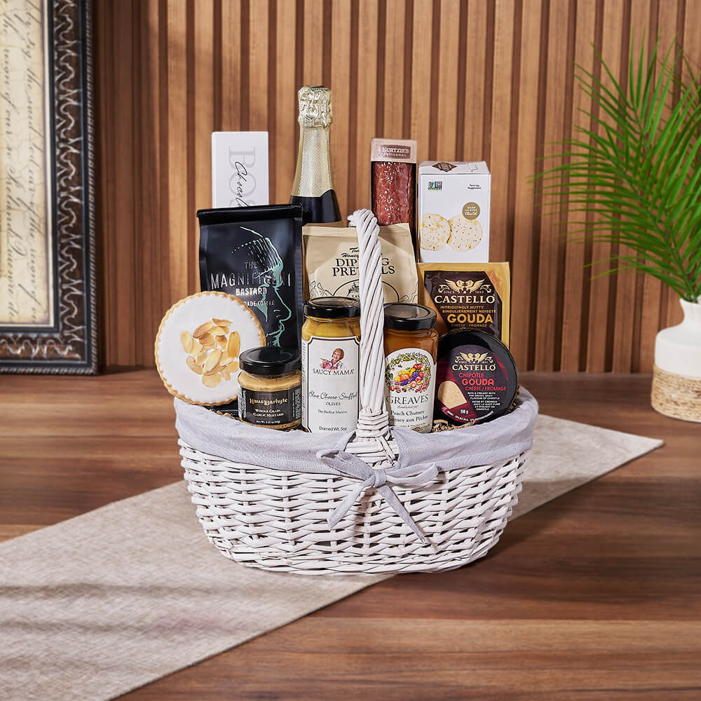 Cheese, Chutney &amp; Champagne Gift Set from Philadelphia Baskets - Champagne Gift Basket - Philadelphia Delivery