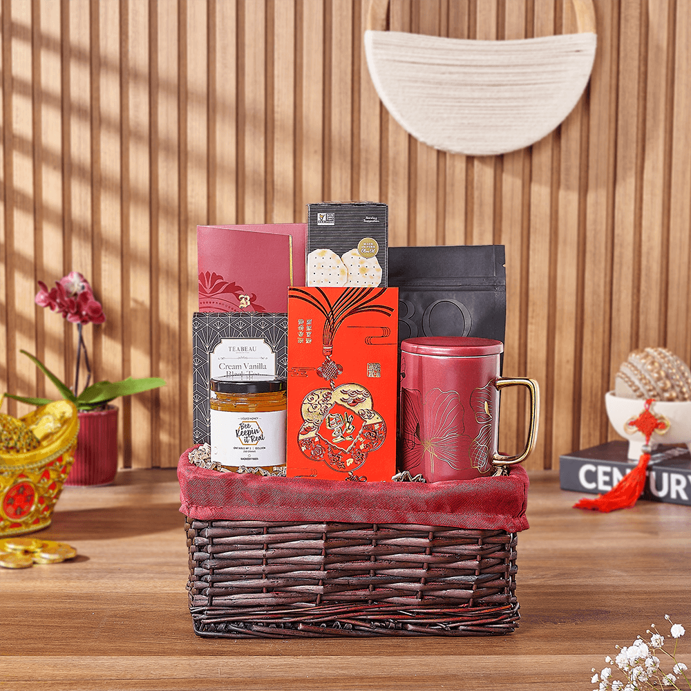 Chinese New Year Tea Cookies Basket – how the gift is presented