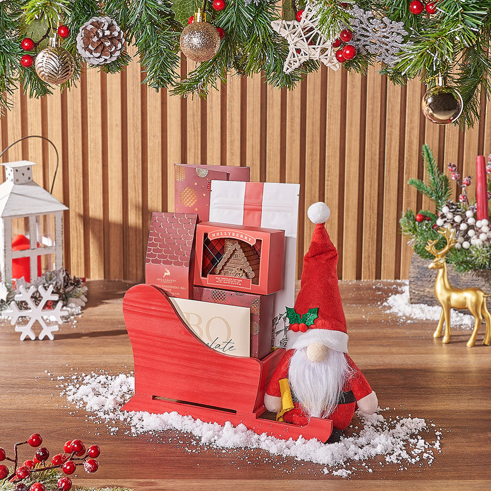Chocolate Truffles &amp; Christmas Sleigh Basket, christmas gift, christmas, chocolate gift, chocolate, Philadelphia delivery