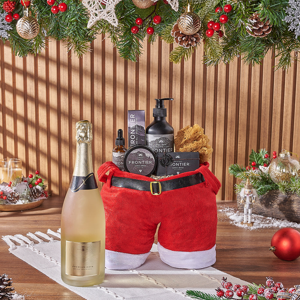 Christmas Champagne &amp; Spa Gift Bag, christmas gift, christmas, champagne gift, champagne, sparkling wine gift, sparkling wine, spa gift, spa, mens spa gift, mens spa, Philadelphia delivery