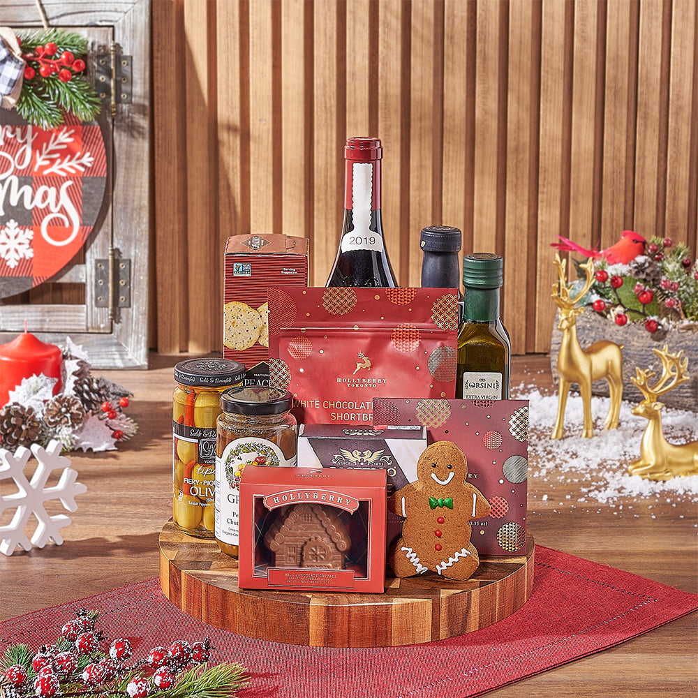 Christmas Chocolate &amp; Wine Gift Board, wine gift, wine, christmas gift, christmas, holiday gift, holiday, Philadelphia delivery