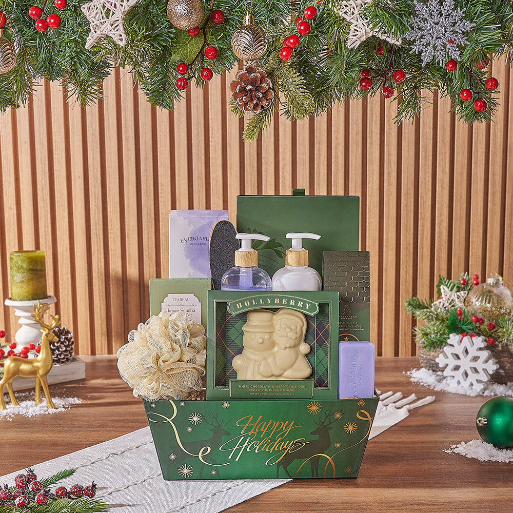 Christmas Tea and Chocolate Spa Gift – how the gift is presented