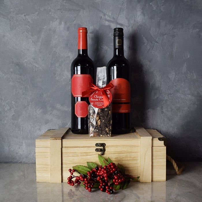 Christmas Wine Duo from Philadelphia Baskets - Wine Gift Set - Philadelphia Delivery.